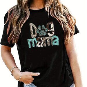 Dog Mama Leopard Print Tshirt Pawsitively Amazing Mom Shirt Dog Mama Shirt